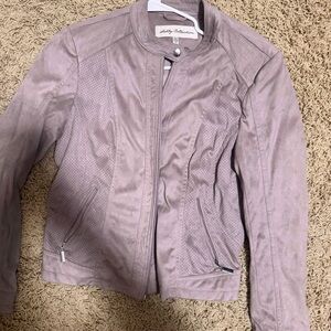 Women's Suede Jacket in Light taupe